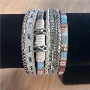 Boho Bracelet Set Stackable‎ Rhinestone Beaded Wrap Bracelet Women's Jewelry New